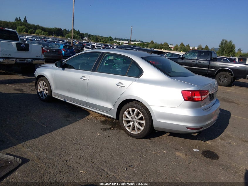 Vin: 3vwd17aj3fm323816, lot: 46313157, volkswagen jetta 1.8t se 20153