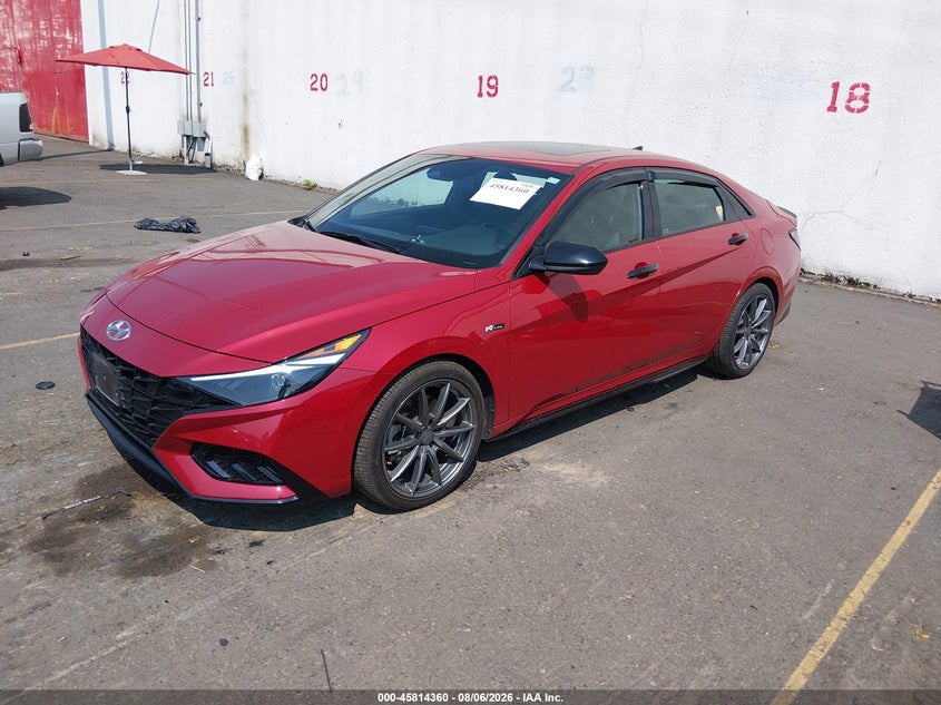Vin: kmhlr4af8nu239787, lot: 46313206, hyundai elantra n line 20222