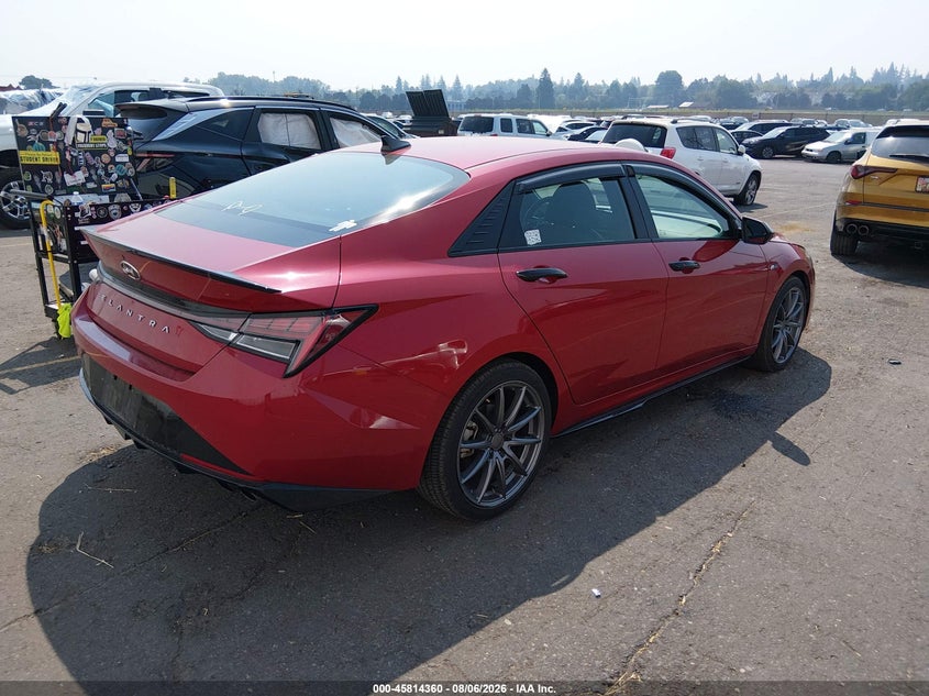 Vin: kmhlr4af8nu239787, lot: 46313206, hyundai elantra n line 20224