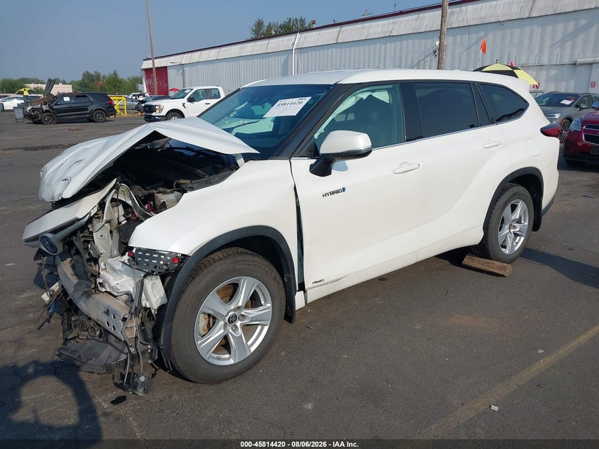 Vin: 5tdbbrch5ms532677, lot: 46313266, toyota highlander hybrid le 20212