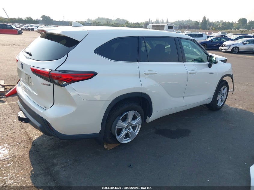 Vin: 5tdbbrch5ms532677, lot: 46313266, toyota highlander hybrid le 20214