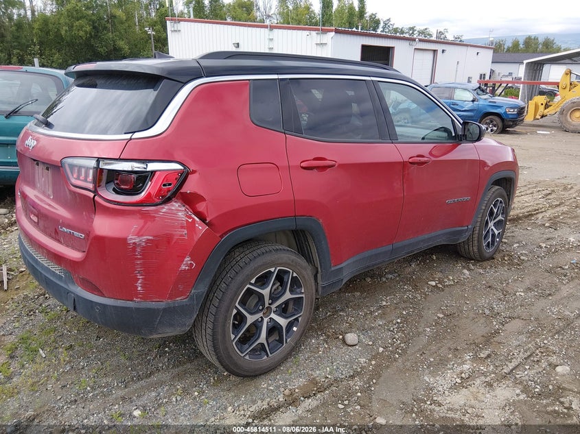 Vin: 3c4njdcn5rt138523, lot: 46313357, jeep compass limited 4x4 20244