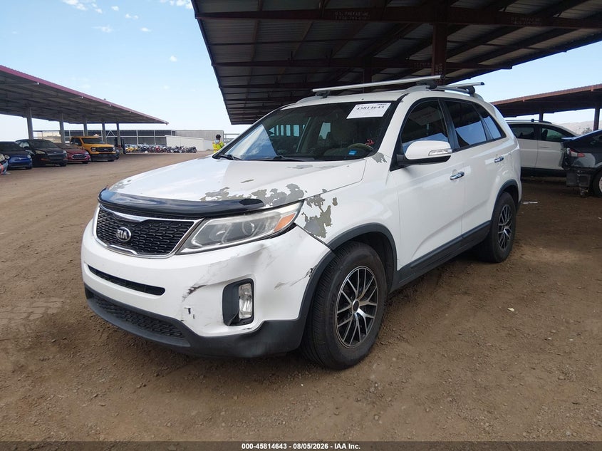 Vin: 5xykt4a62eg434075, lot: 46313489, kia sorento lx 20142