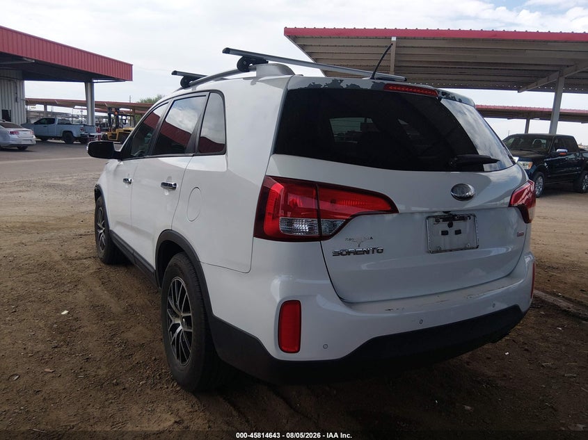 Vin: 5xykt4a62eg434075, lot: 46313489, kia sorento lx 20143