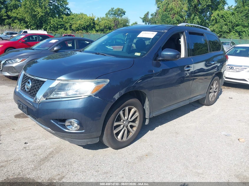 Vin: 5n1ar2mm8fc675455, lot: 46313576, nissan pathfinder sv 20152