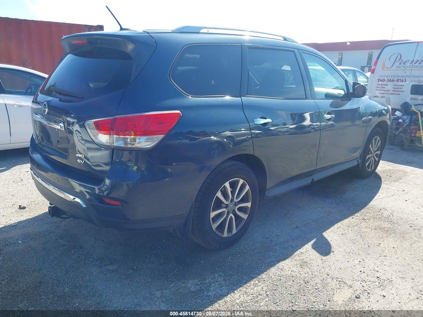 Vin: 5n1ar2mm8fc675455, lot: 46313576, nissan pathfinder sv 20154