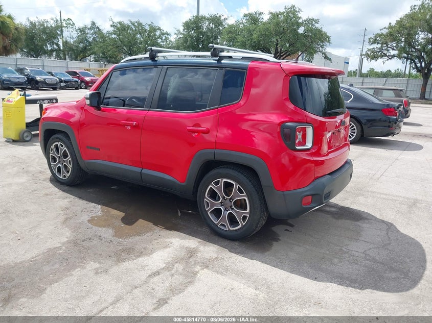 Vin: zaccjadt0gpc85078, lot: 46313616, jeep renegade limited 20163