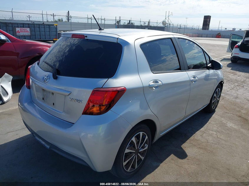 Vin: vnkktud32fa031725, lot: 46313668, toyota yaris l 20154