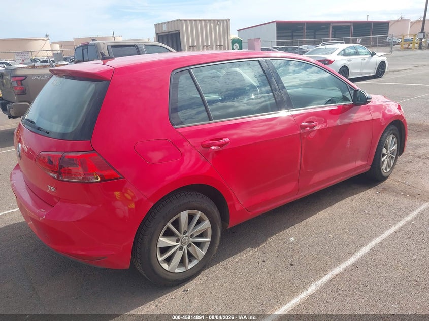 Vin: 3vw217au9fm022341, lot: 46313737, volkswagen golf tsi s 4-door 20154