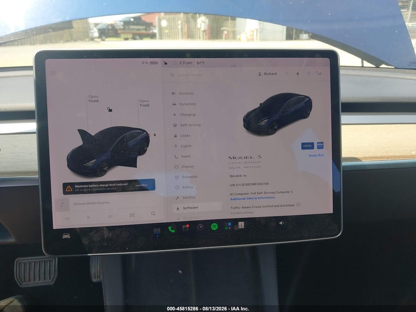 TESLA MODEL 3 2021 VIN 5YJ3E1EB2MF056706