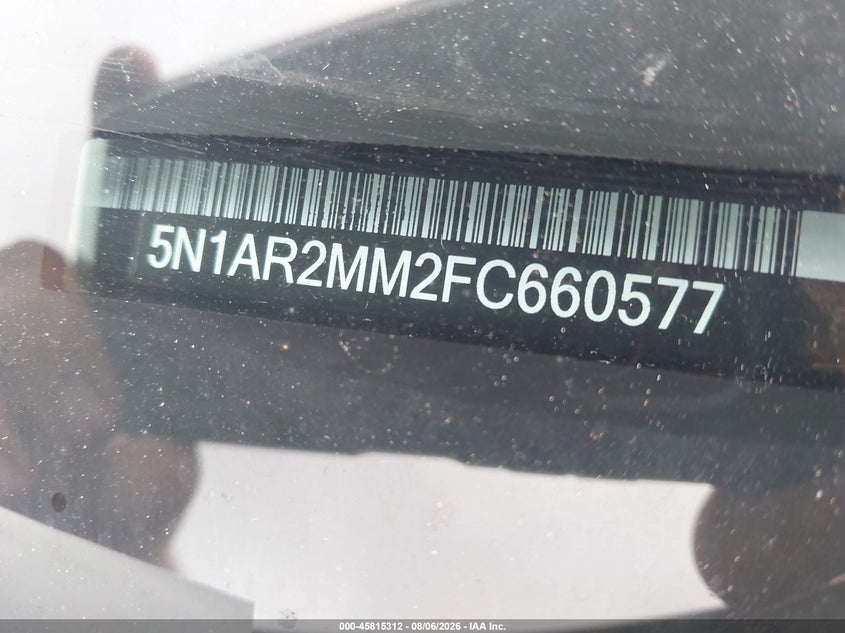 NISSAN PATHFINDER 2015 VIN 5N1AR2MM2FC660577