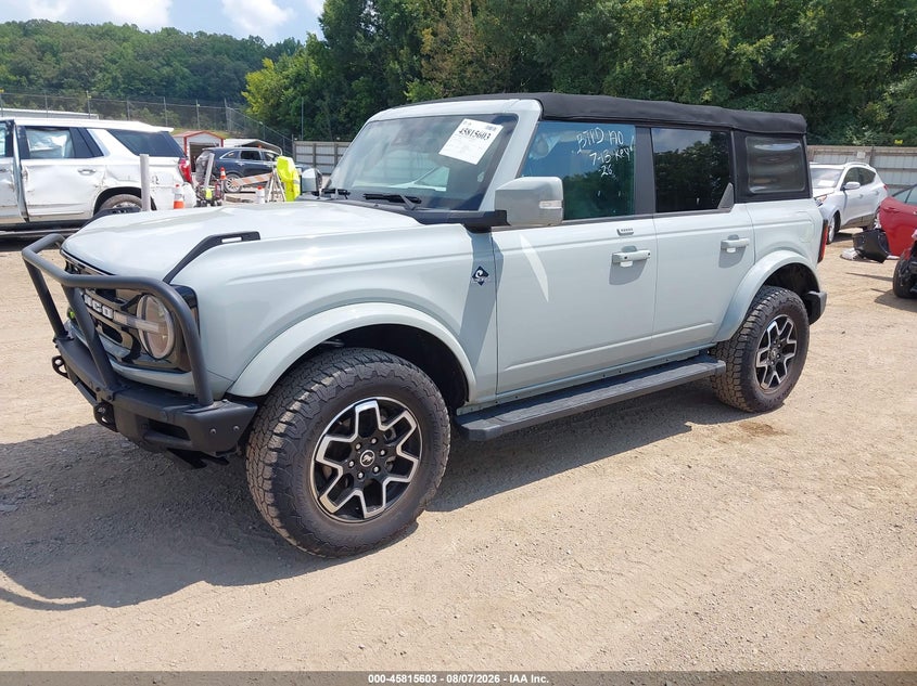 Vin: 1fmde5dh9nlb48908, lot: 46314484, ford bronco outer banks 20222
