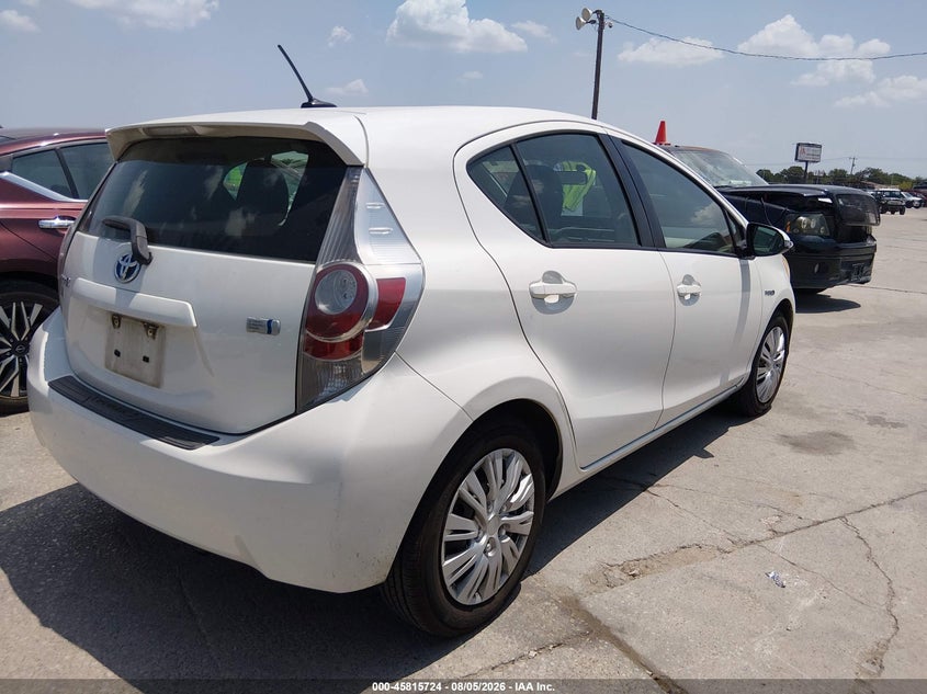 Vin: jtdkdtb3xc1003962, lot: 46314605, toyota prius c three 20124
