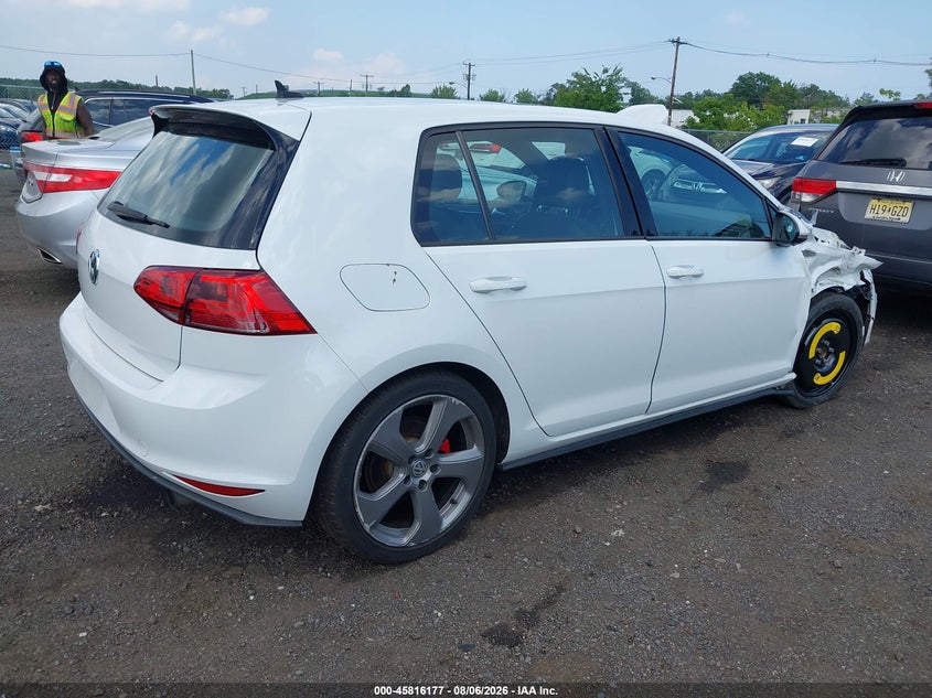 Vin: 3vw4t7au3gm041682, lot: 46315059, volkswagen golf gti se 4-door 20164