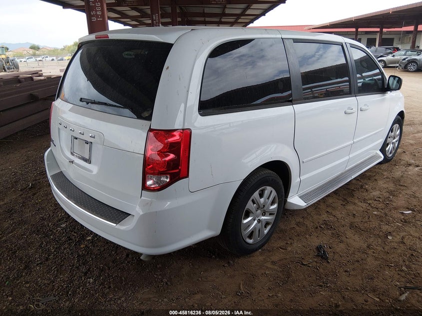Vin: 2c4rdgbg7gr398838, lot: 46315116, dodge grand caravan se 20164