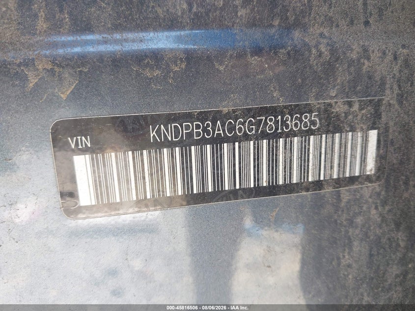 KIA SPORTAGE 2016 VIN KNDPB3AC6G7813685