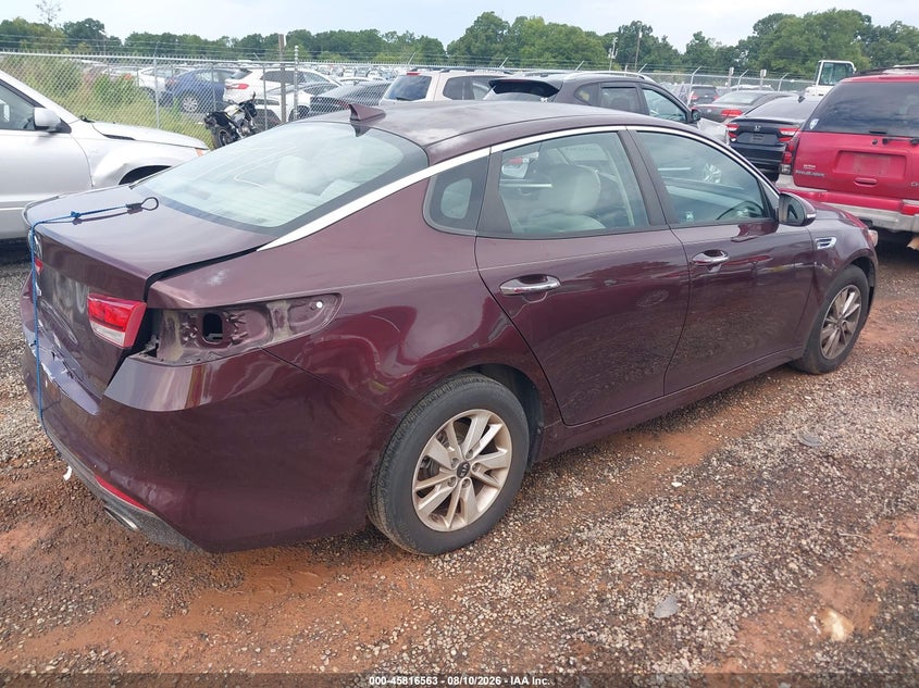 Vin: 5xxgt4l36gg050624, lot: 46315444, kia optima lx 20164