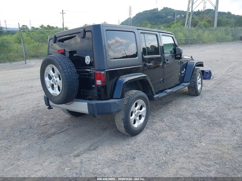 Vin: 1c4hjweg4dl684306, lot: 46315573, jeep wrangler unlimited sahara 20134