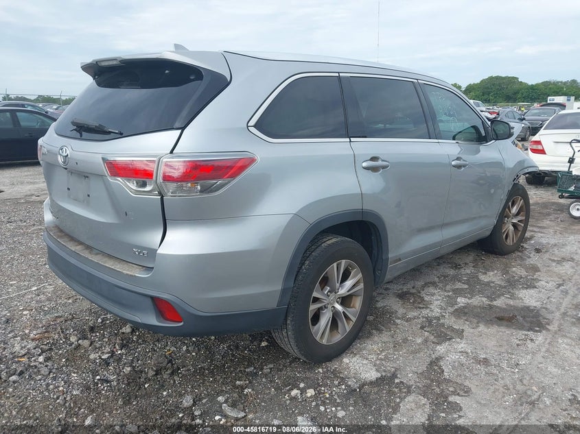 Vin: 5tdkkrfhxfs093703, lot: 46315600, toyota highlander xle v6 20154