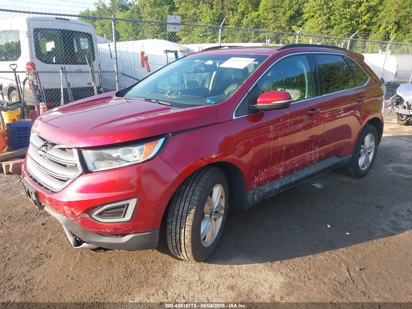 Vin: 2fmtk4j9xfbb71269, lot: 46315656, ford edge sel 20152