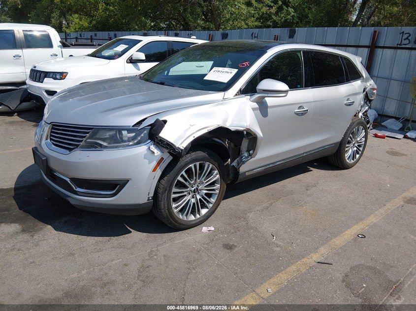 Vin: 2lmpj8lr7jbl23577, lot: 46315850, lincoln mkx reserve 20182