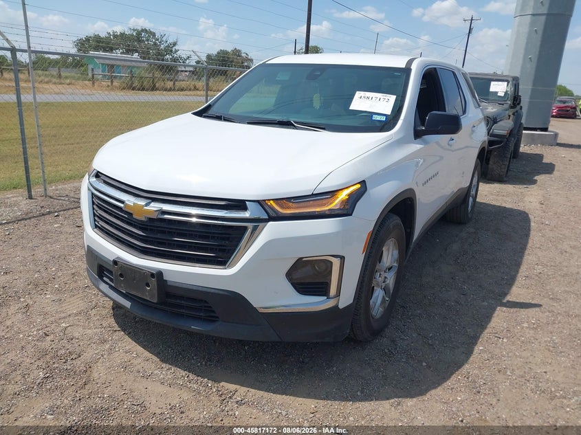 Vin: 1gnerfkw1nj138428, lot: 46316053, chevrolet traverse fwd ls 20222