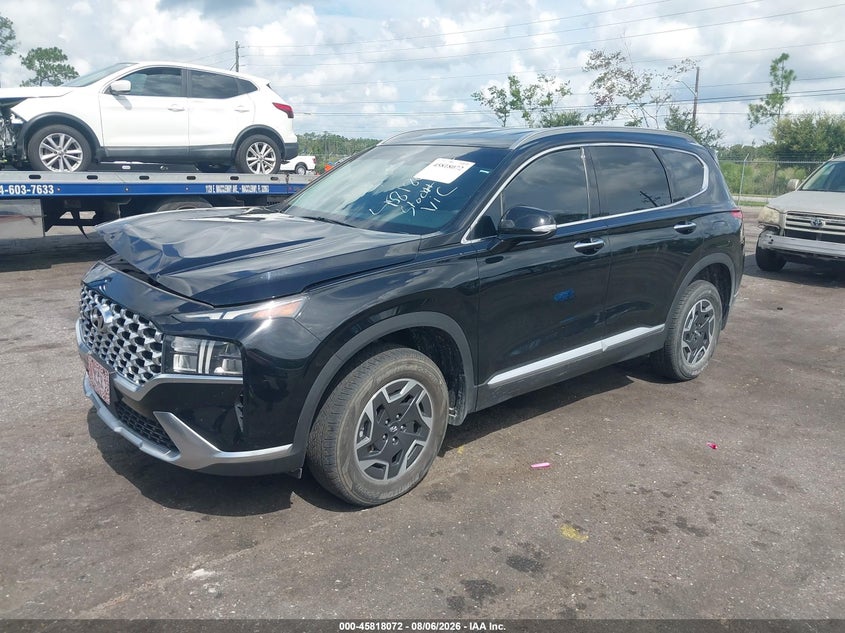 Vin: km8s2da18mu009072, lot: 46316953, hyundai santa fe hybrid blue 20212