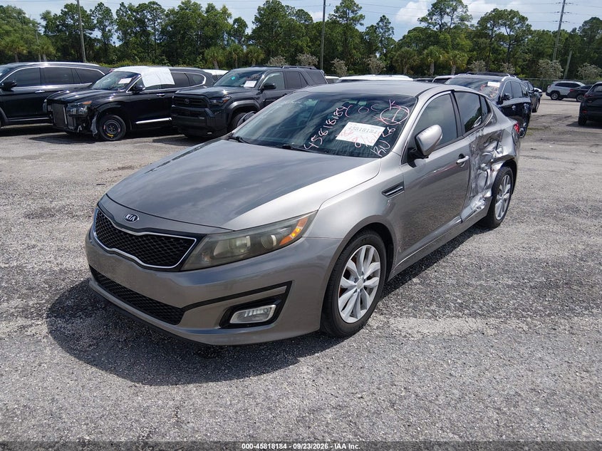 2015 Kia Optima Ex, Left Side, IAAI, VIN 5XXGN4A70FG491602 — photo 2