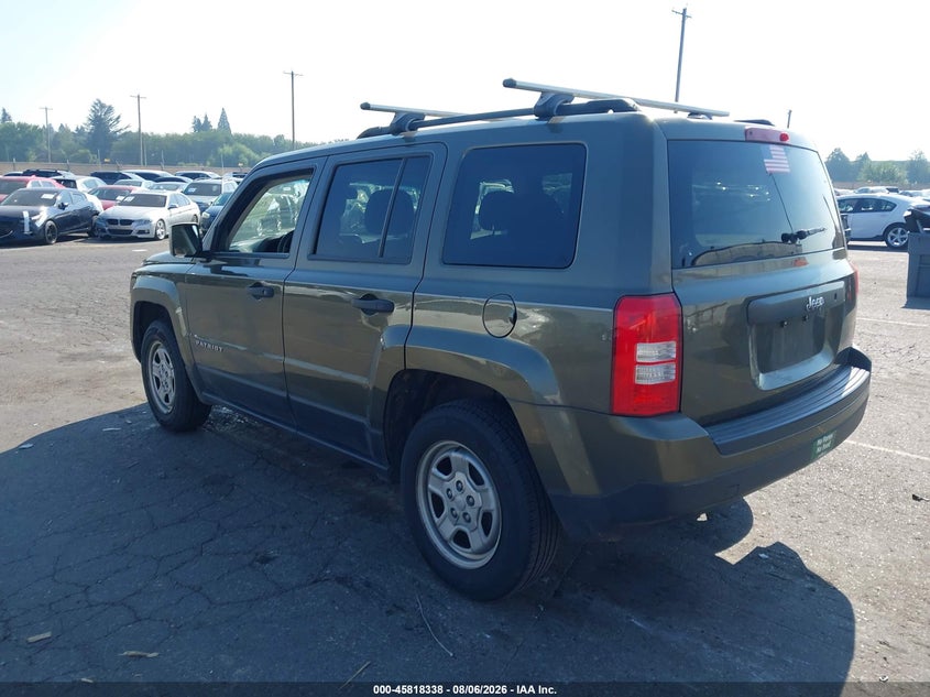 Vin: 1c4njpba7gd527375, lot: 46317219, jeep patriot sport 20163