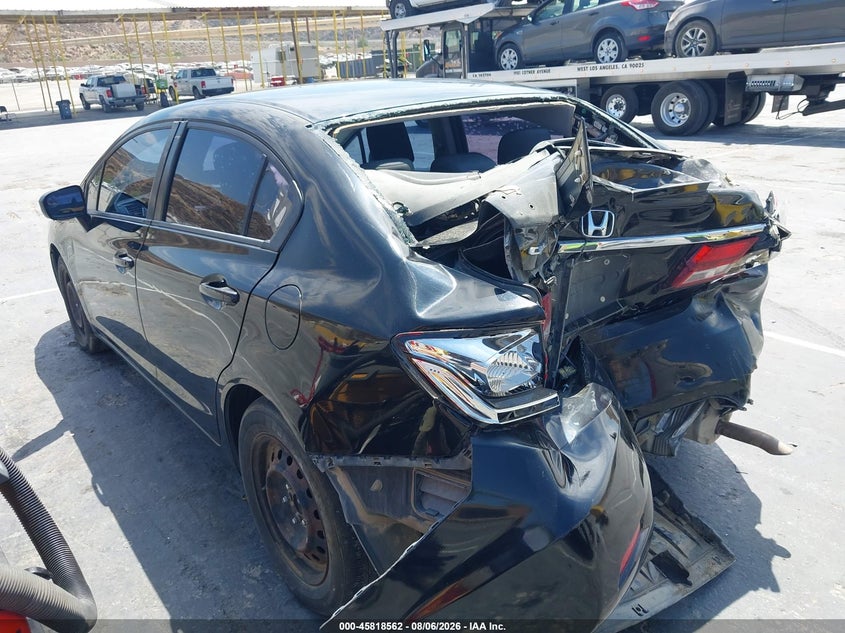 Vin: 19xfb2f83fe261278, lot: 46317443, honda civic ex 20153
