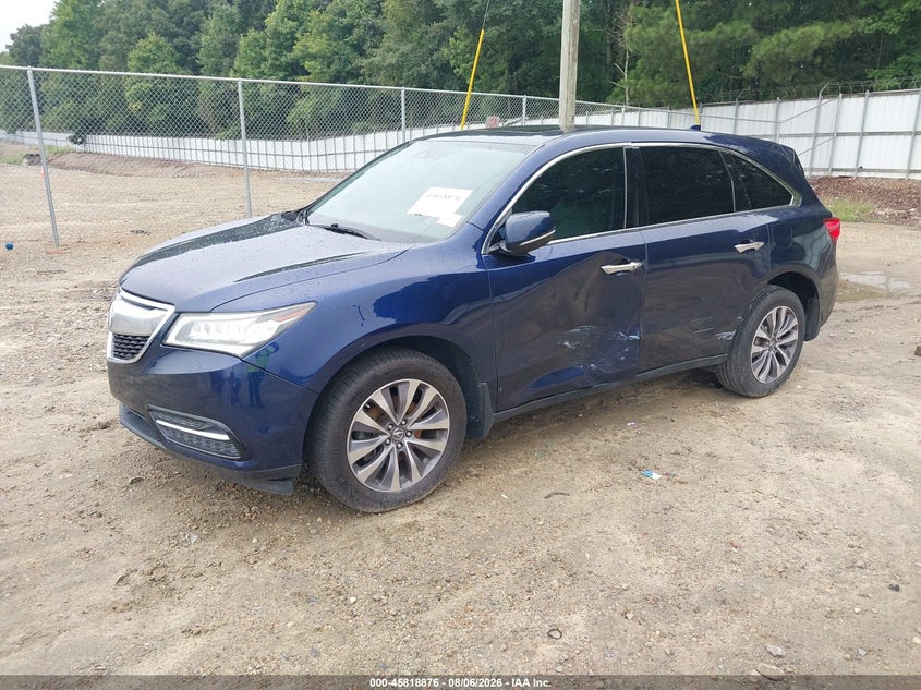 2014 Acura MDX, Левый бок, IAAI, VIN 5FRYD3H46EB018753 — фото 2