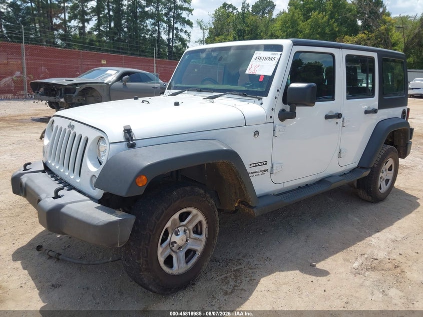 Vin: 1c4bjwkg7jl838593, lot: 46317866, jeep wrangler jk unlimited sport rhd 4x4 20182