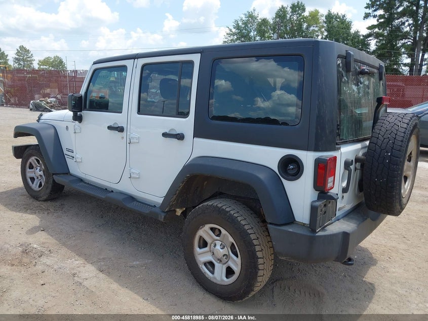 Vin: 1c4bjwkg7jl838593, lot: 46317866, jeep wrangler jk unlimited sport rhd 4x4 20183