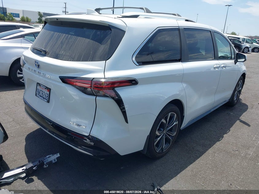 Vin: 5tderkec2ss289408, lot: 46317901, toyota sienna platinum 20254