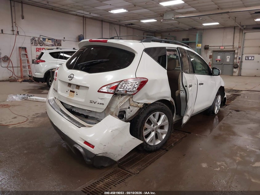 Vin: jn8az1mw7bw156569, lot: 46317934, nissan murano sv 20114