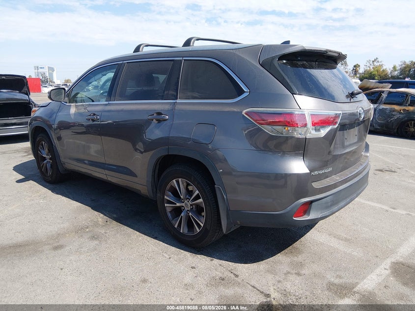 Vin: 5tdjkrfh9fs163719, lot: 46317969, toyota highlander xle v6 20153