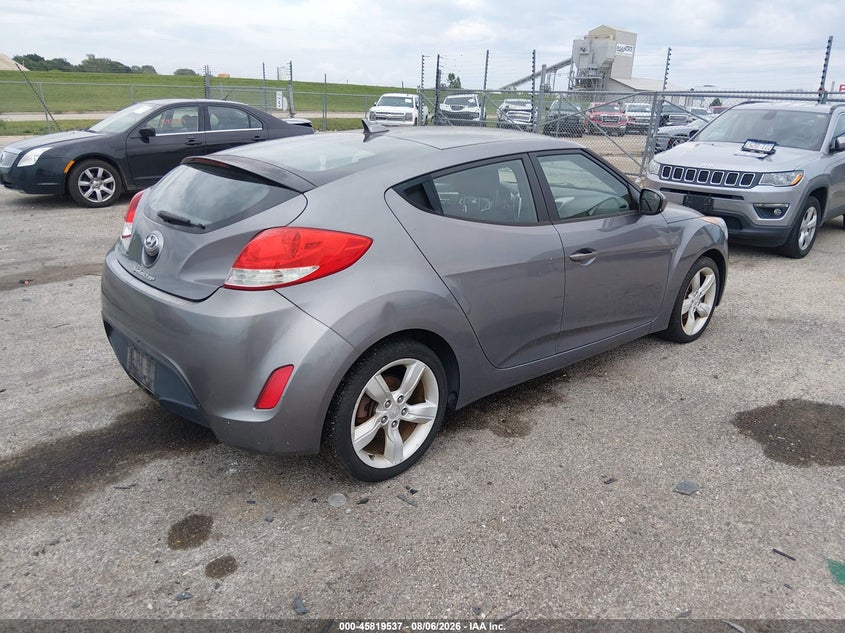 Vin: kmhtc6ad5eu199857, lot: 46318418, hyundai veloster base w/black 20144