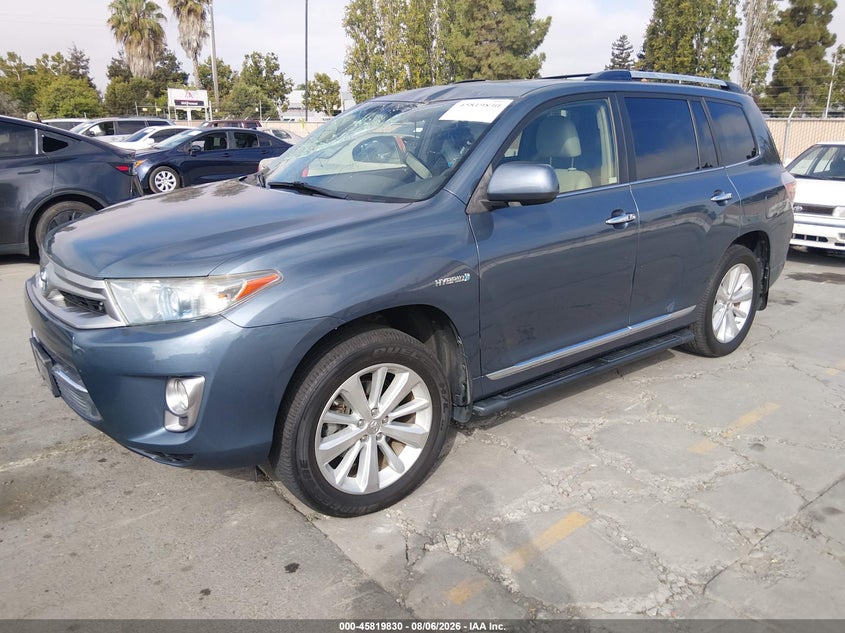 Vin: jtedc3eh9d2011223, lot: 46318711, toyota highlander hybrid limited v6 20132