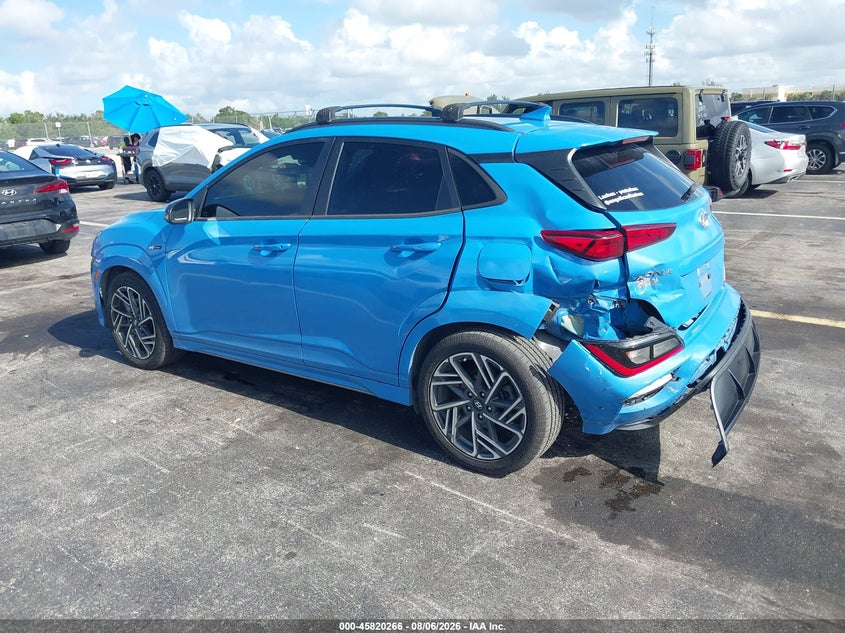 Vin: km8k33a32nu837788, lot: 46319147, hyundai kona n line 20223
