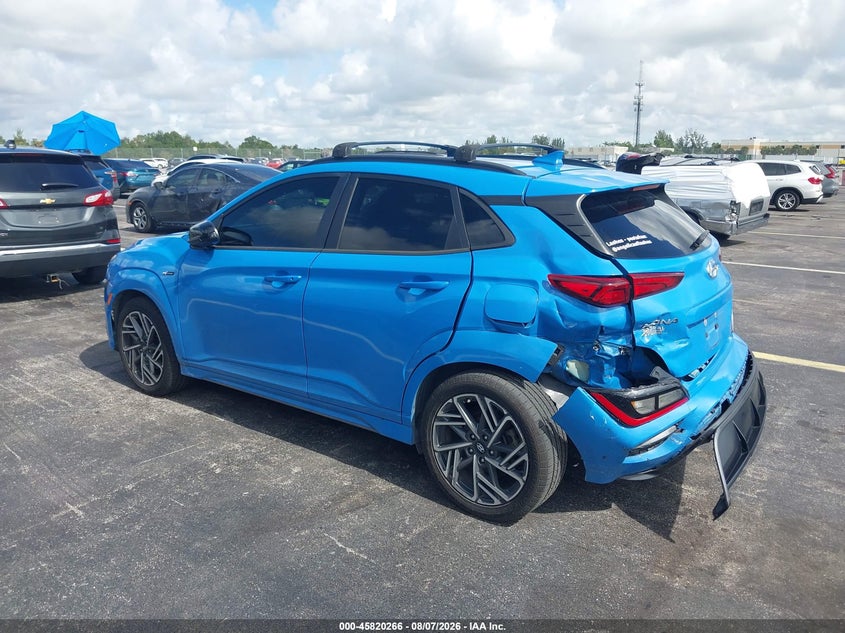 Vin: km8k33a32nu837788, lot: 46319147, hyundai kona n line 20223