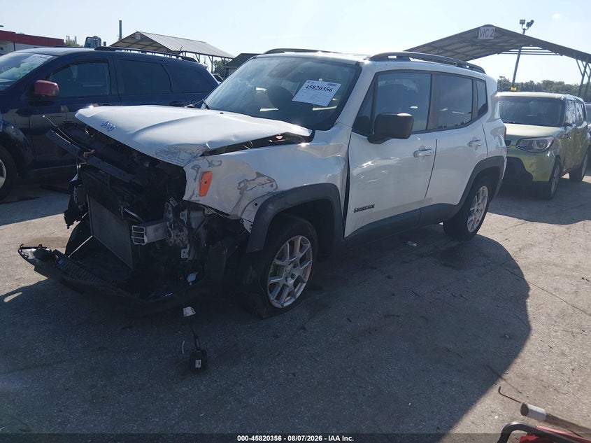Vin: zacnjdb11npn49334, lot: 46319237, jeep renegade latitude 4x4 20222