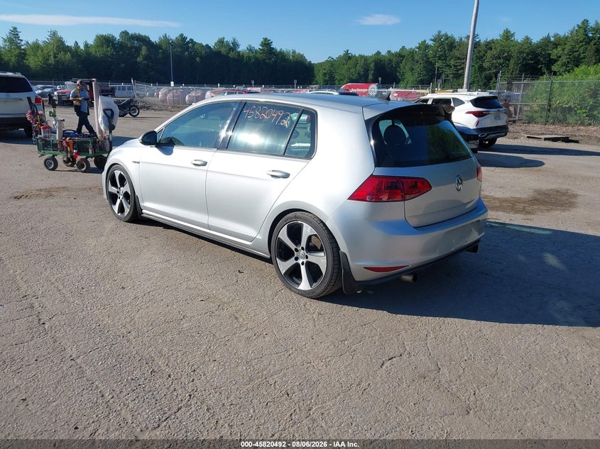 Vin: 3vw5t7au6fm015886, lot: 46319373, volkswagen golf gti 2.0t s 4-door 20153