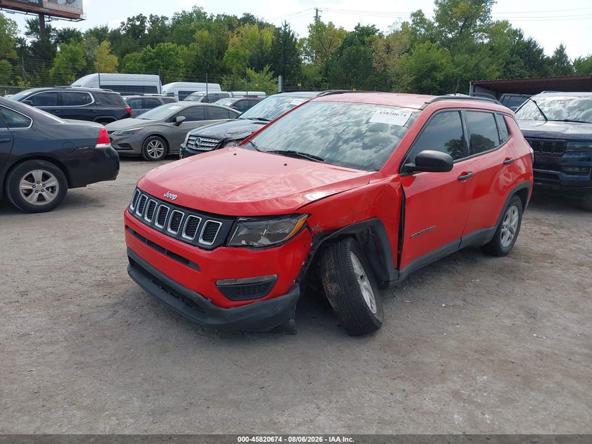 Vin: 3c4njcab6jt123620, lot: 46319555, jeep compass sport fwd 20182