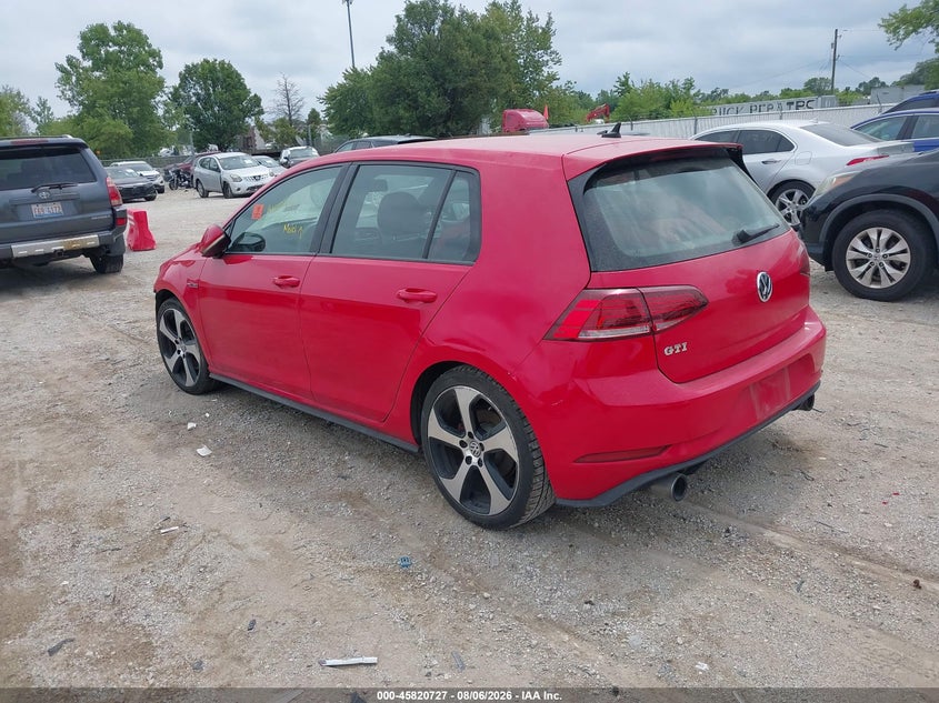 Vin: 3vw447au3jm278449, lot: 46319608, volkswagen golf gti 2.0t autobahn/2.0t s/2.0t se 20183