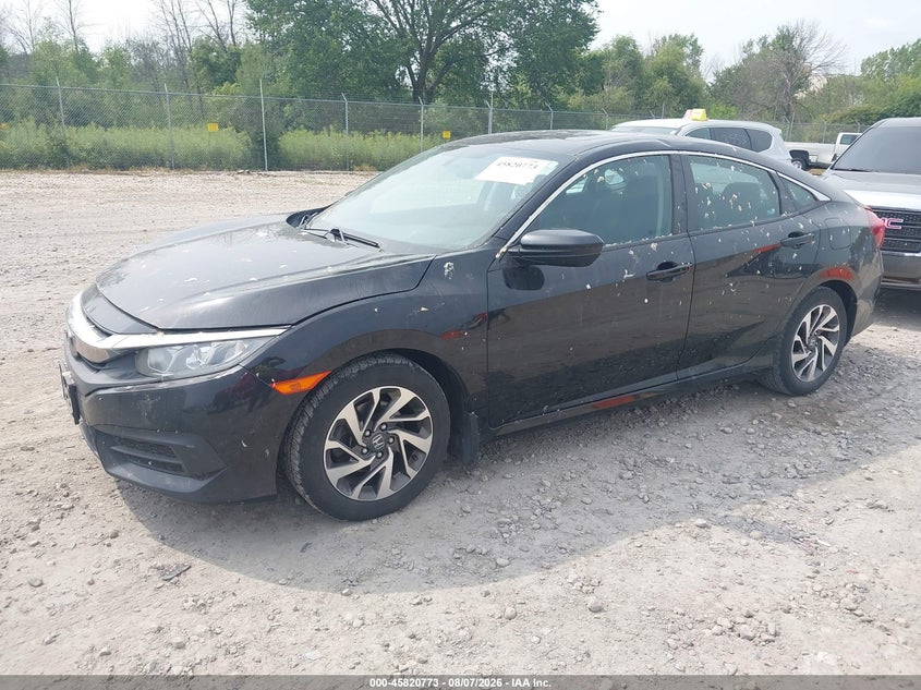 Vin: 19xfc2f75je011344, lot: 46319654, honda civic ex 20182