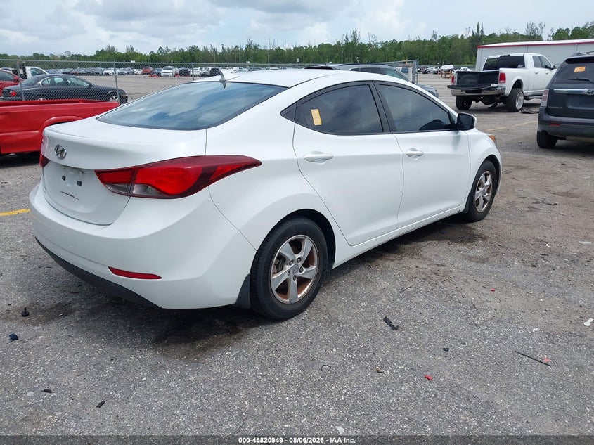 Vin: 5npdh4ae1fh616720, lot: 46319831, hyundai elantra se 20154