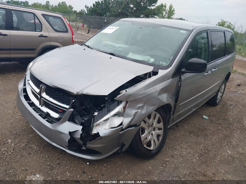 2016 Dodge Caravan, Front End, IAAI, VIN 2C4RDGBG5GR182549 — photo 2