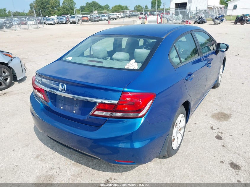 Vin: 19xfb2f54ee066696, lot: 46320943, honda civic lx 20144