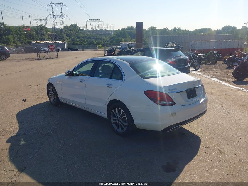 Vin: wddwf4kb5jr400606, lot: 46321322, mercedes-benz c 300 4matic 20183