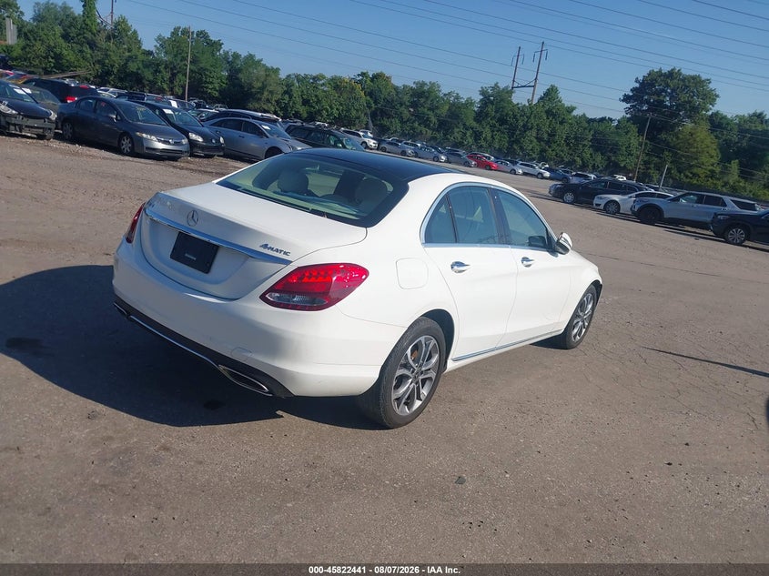 Vin: wddwf4kb5jr400606, lot: 46321322, mercedes-benz c 300 4matic 20184